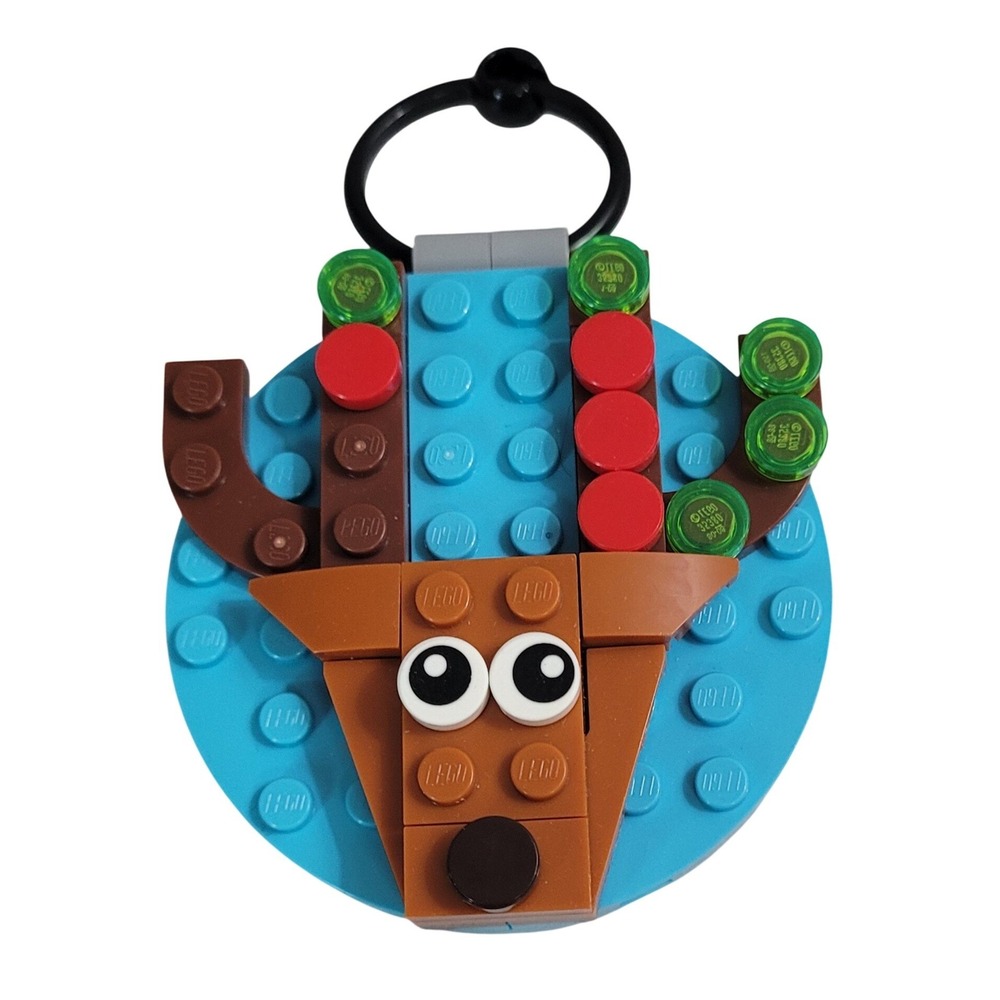 LEGO Reindeer Holiday Ornament 854038 Blue Brown Christmas Tree Decor